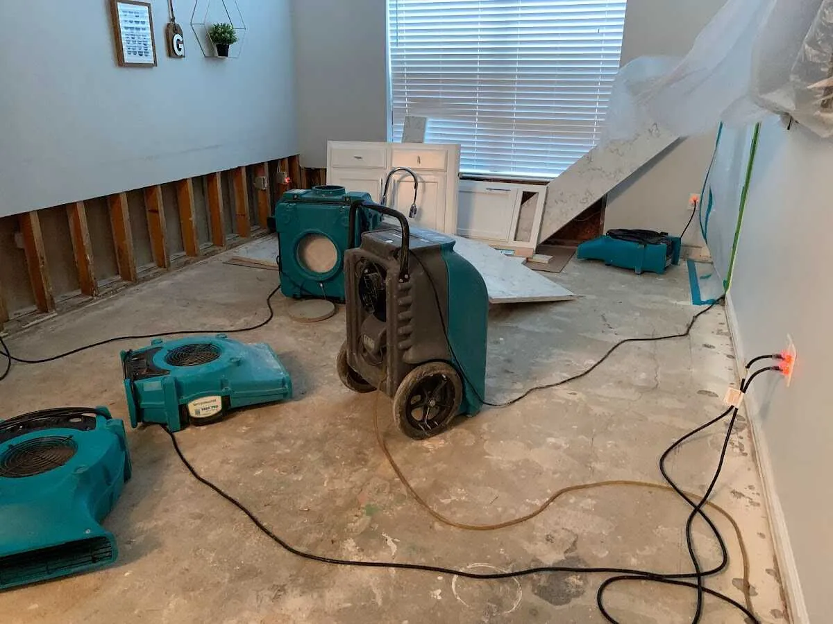 Dehumidifier in flood-cut room for Water Extraction & Removal in Golden Gate